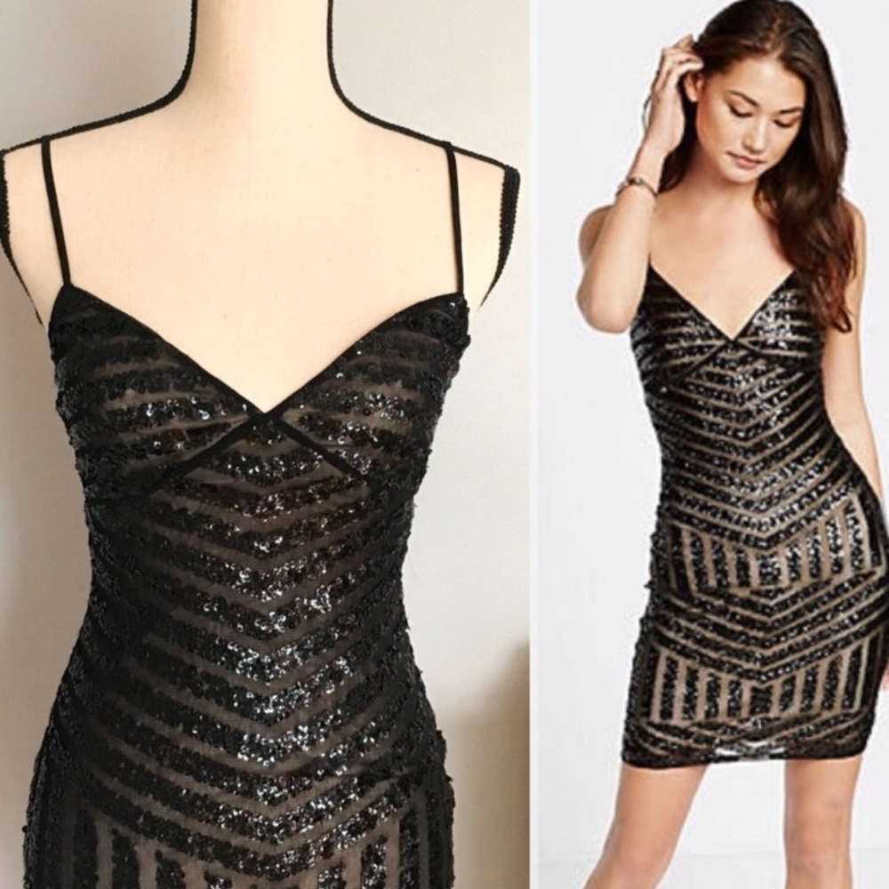Black sequenced dress